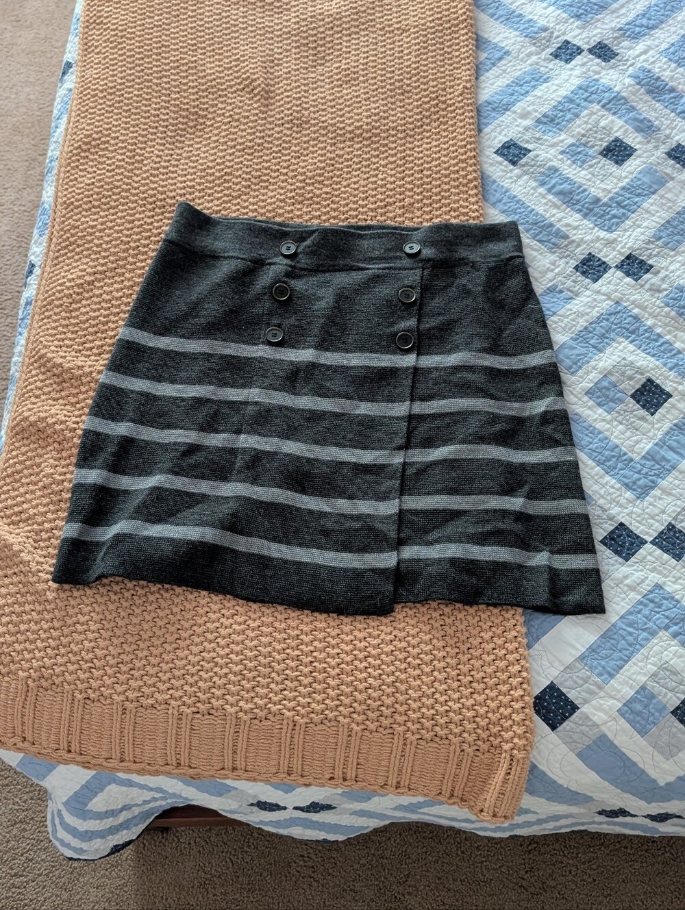 LOFT Striped Mini Skirt